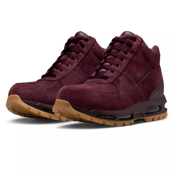 NWOB - Nike Air Max Goadome Men's Deep Burgundy Suede Ankle Boots - 11 - Picture 1 of 8